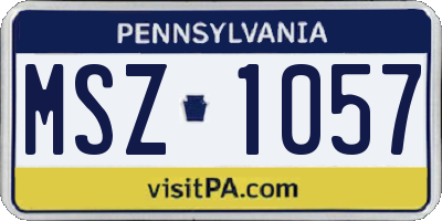 PA license plate MSZ1057