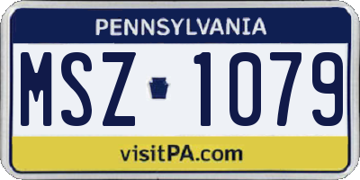 PA license plate MSZ1079