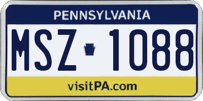 PA license plate MSZ1088