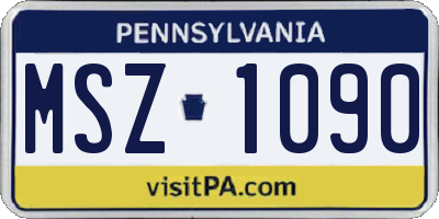 PA license plate MSZ1090