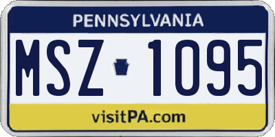 PA license plate MSZ1095