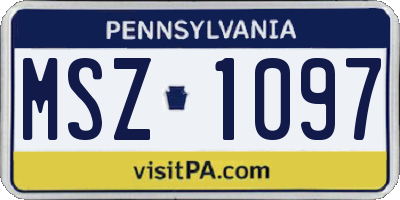 PA license plate MSZ1097