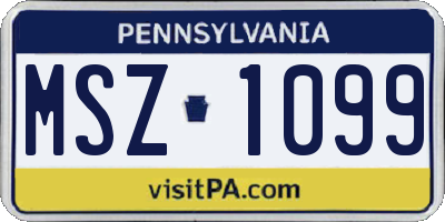 PA license plate MSZ1099