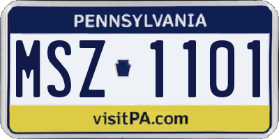 PA license plate MSZ1101