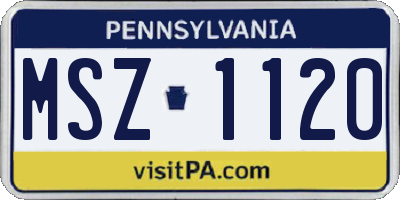 PA license plate MSZ1120