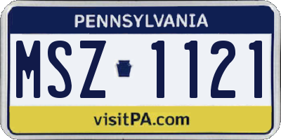 PA license plate MSZ1121