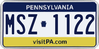 PA license plate MSZ1122