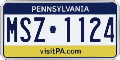 PA license plate MSZ1124