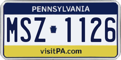 PA license plate MSZ1126