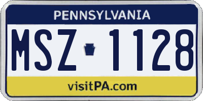 PA license plate MSZ1128