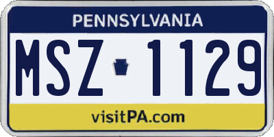 PA license plate MSZ1129