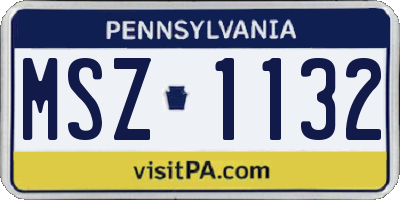 PA license plate MSZ1132