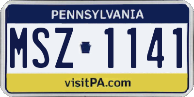 PA license plate MSZ1141