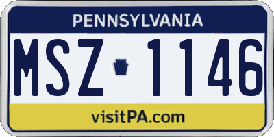 PA license plate MSZ1146