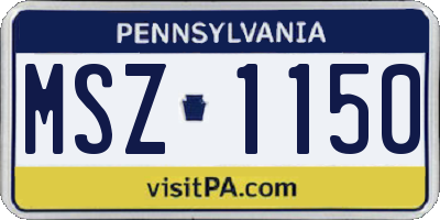 PA license plate MSZ1150