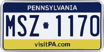 PA license plate MSZ1170