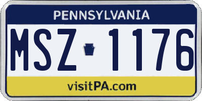 PA license plate MSZ1176