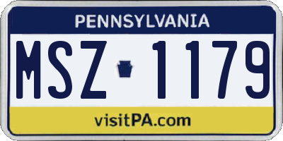 PA license plate MSZ1179