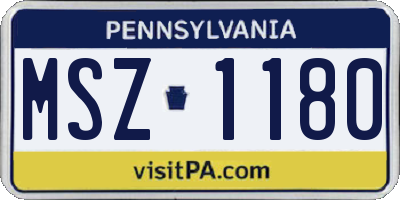 PA license plate MSZ1180