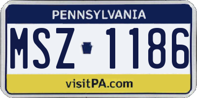 PA license plate MSZ1186