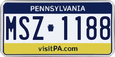 PA license plate MSZ1188