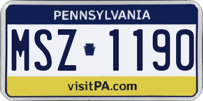 PA license plate MSZ1190