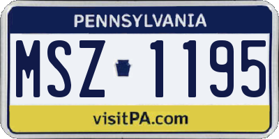 PA license plate MSZ1195