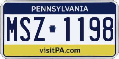 PA license plate MSZ1198