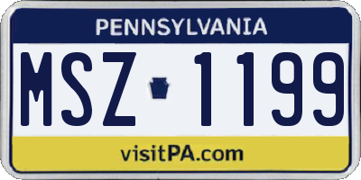 PA license plate MSZ1199