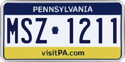 PA license plate MSZ1211