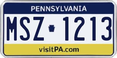 PA license plate MSZ1213