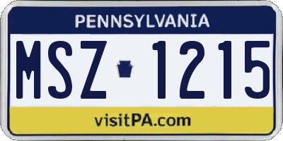 PA license plate MSZ1215