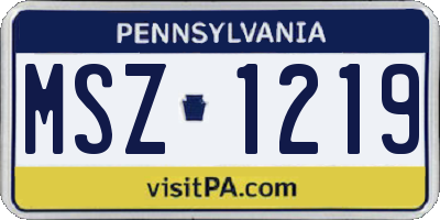 PA license plate MSZ1219