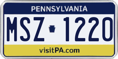 PA license plate MSZ1220