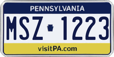 PA license plate MSZ1223