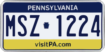 PA license plate MSZ1224