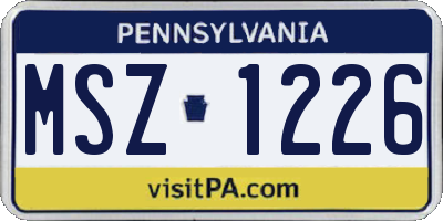 PA license plate MSZ1226
