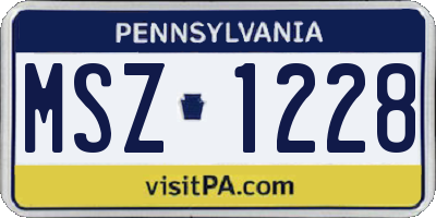 PA license plate MSZ1228