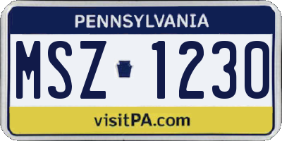 PA license plate MSZ1230