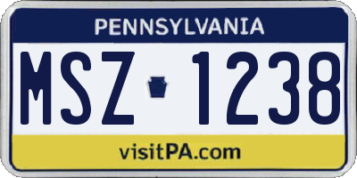 PA license plate MSZ1238