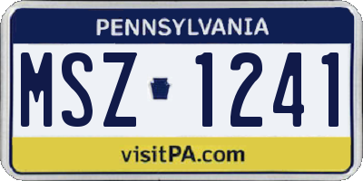 PA license plate MSZ1241