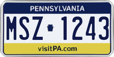 PA license plate MSZ1243