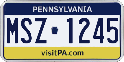 PA license plate MSZ1245