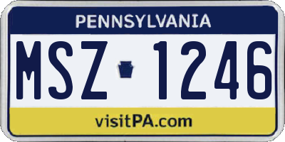 PA license plate MSZ1246