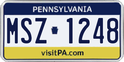 PA license plate MSZ1248