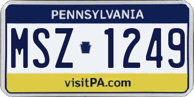 PA license plate MSZ1249