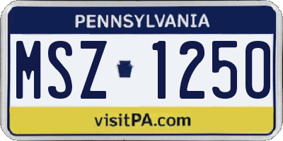 PA license plate MSZ1250