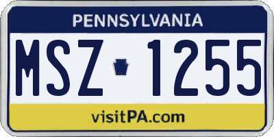 PA license plate MSZ1255