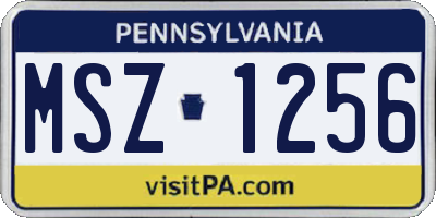 PA license plate MSZ1256