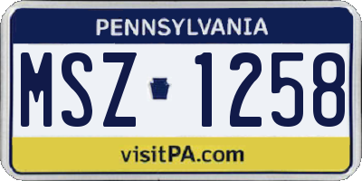 PA license plate MSZ1258